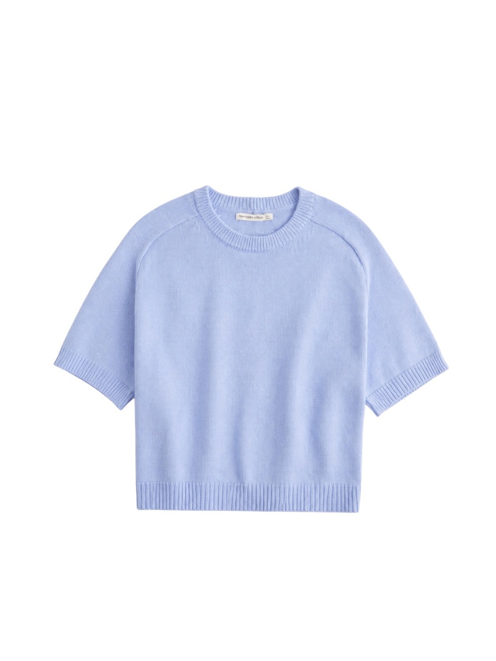 Abercrombie & Fitch Madeline Crew Sweater Tee XS Light Blue Cotton Knit Top